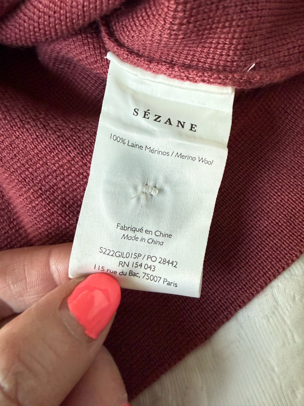 Sézane Betty Cardigan Rosewood small - Picture 7 of 7